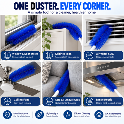 🧹 Flexible Deep-Cleaning Dust Duster – Bendable Brush for Fans, Vents & Hard-to-Reach Spaces