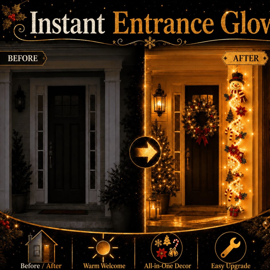 Light-Up Christmas Door Hanger – Warm Holiday Glow for Your Entryway