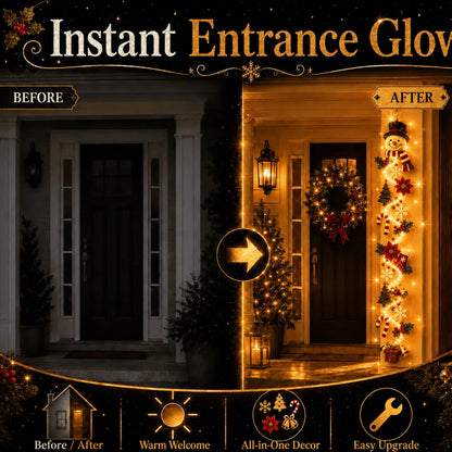 ⏳ Last Day 49% OFF – 🎄MerryCascade™ Glowing Christmas Door Hanger | 6 Festive Lighted Designs with Warm Glow, Dimensional Details & Space-Saving Vertical Décor ✨