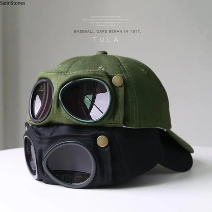 🧢 Men's Glasses-Friendly Pilot Cap
