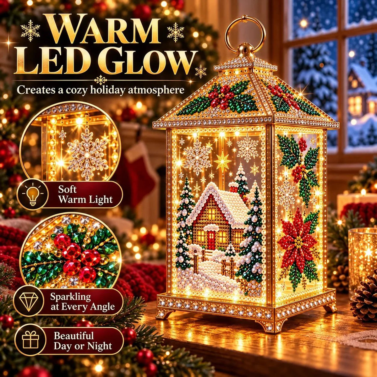 ✨ DIY Diamond Art Christmas Lantern – Make It, Light It, Display It