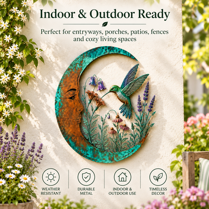 🌜Crescent Moon Garden Wall Decor – 6 Nature-Inspired Metal Styles