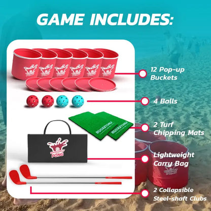 PopPong Golf Game – Portable Golf Chipping Pong & Party Game Set