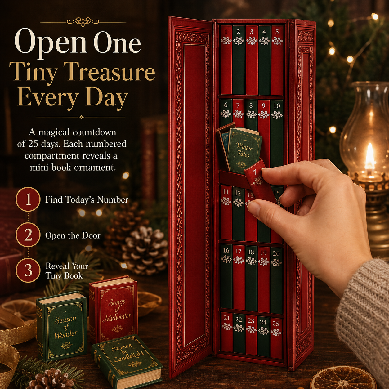 📚25-Day Book Advent Calendar | Miniature Book Ornaments for Book Lovers