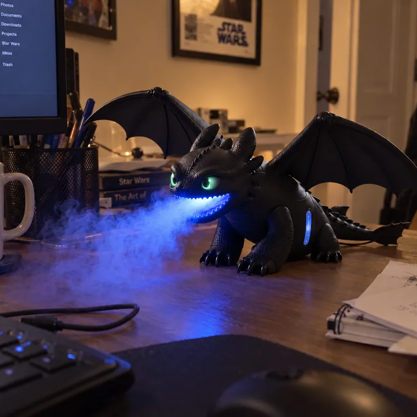 Fantasy dragon diffuser on desktop setup