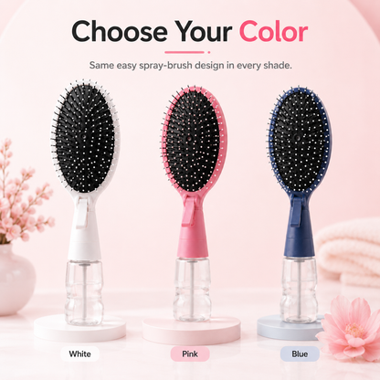 💦 2-in-1 Mist Spray Hair Brush – Detangling & Curl Refresh Brush With Refillable Reservoir