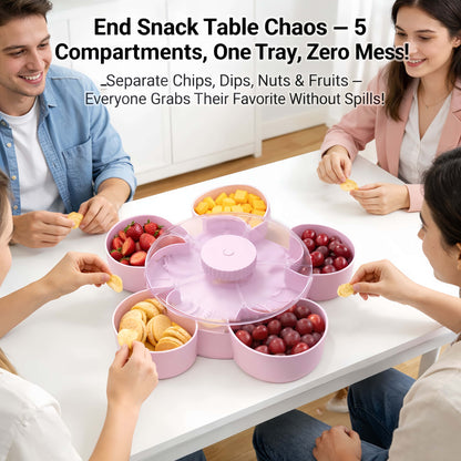 🎁Buy 2 Get Free Shipping！🍽️ Rotating 5-Compartment Snack Tray