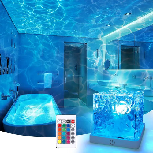 🌈Rechargeable Waterproof Shower Light -16 Colors Ocean Wave Projector with Remote