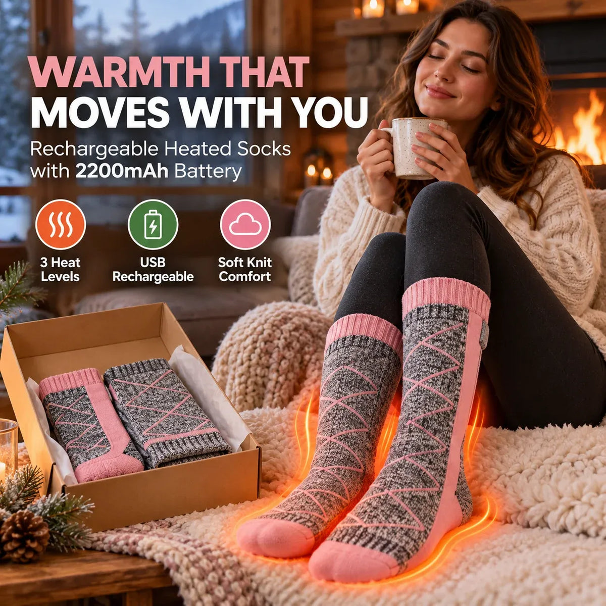 🔥 ThermoWarm Rechargeable Heated Socks – Say Goodbye to Cold Feet in Minutes