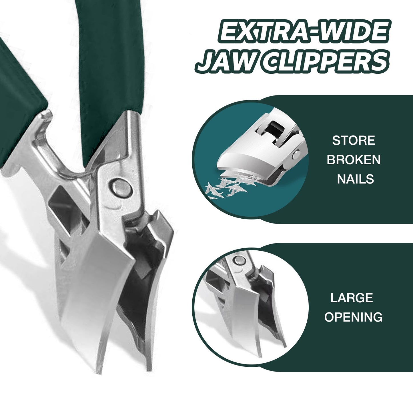 Wide-Jaw Slanted Nail Clippers – Easier Control for Every Trim