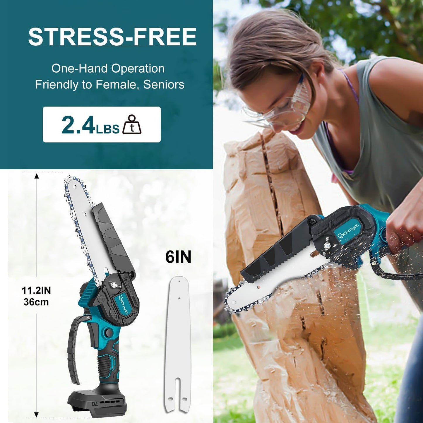 ⚡ 6-Inch Cordless Mini Chainsaw – Cut Faster, Work Easier