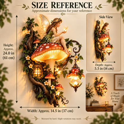 🧚 Enchanted Fairy Mushroom Wall Light – Magical 3D Forest Décor