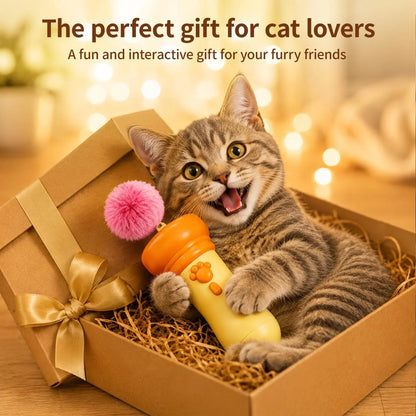 😼🐾 2026 New Interactive Automatic Retractable Cat Teaser with Plush Ball