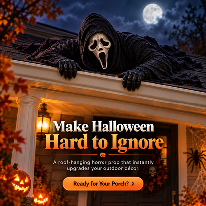 👻 Creepy Roof Crawler Halloween Prop – Porch, Garage & Roofline Horror Decoration