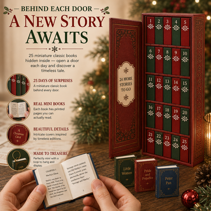 📚25-Day Book Advent Calendar | Miniature Book Ornaments for Book Lovers