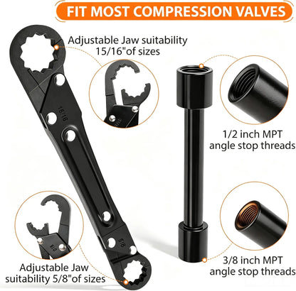 RDS SCM Compression Sleeve Puller Tool for 1/2" & 3/4" Brass Pipes, Rust-Resistant Ferrule Remover