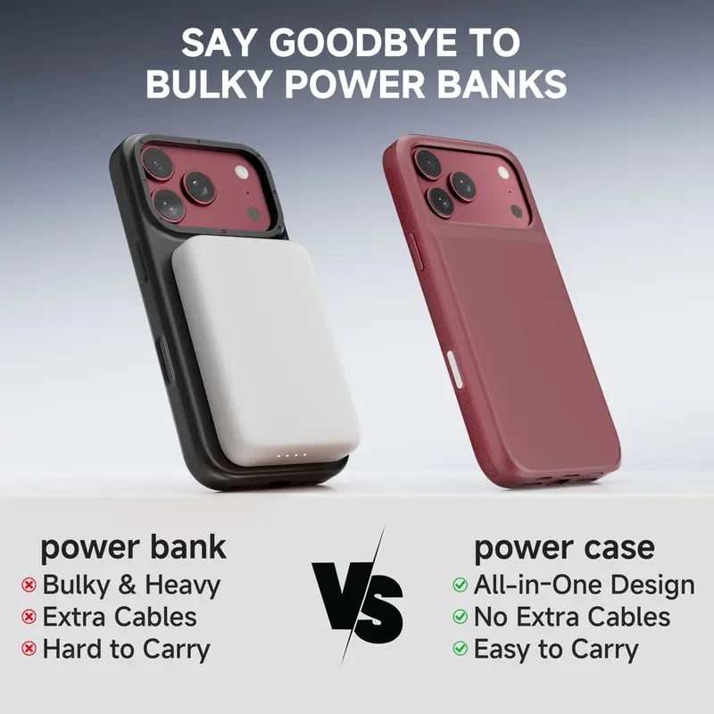 🔋 PinkBird Power Case – Protective Charging Phone Case with Backup Battery & Type-C Connectivity