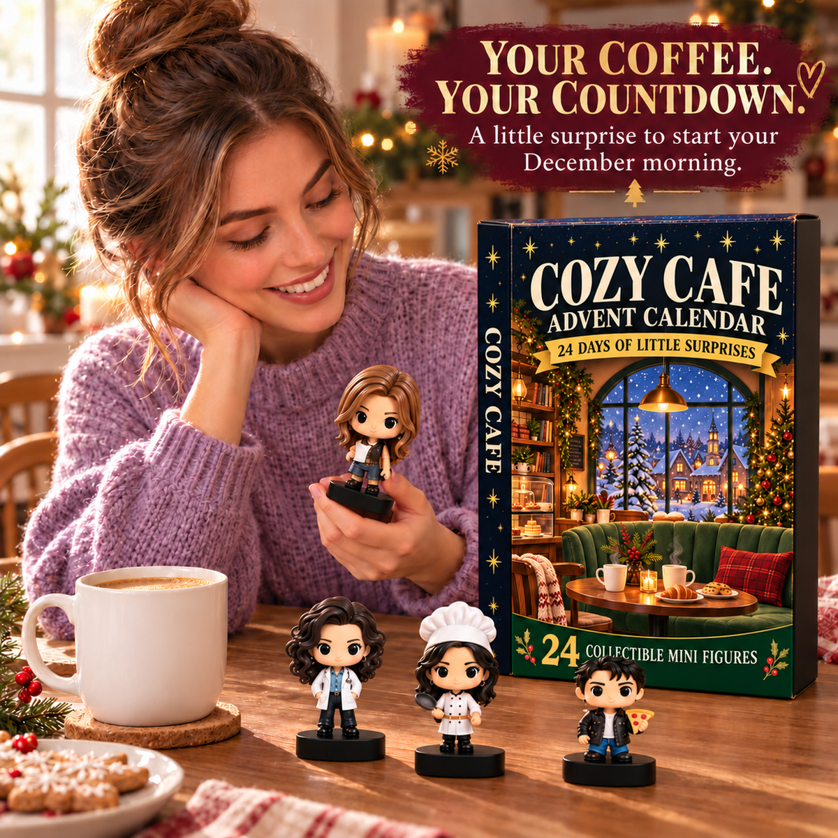 ☕  Cozy Café  Advent Calendar – 24 Days of Collectible Character Surprises