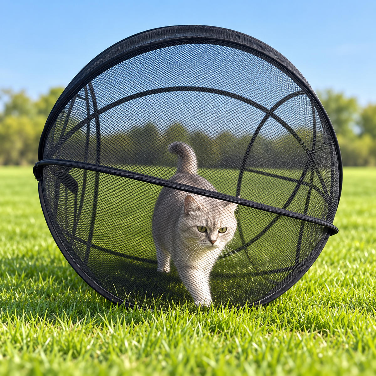🐱 Pop-Up Cat Playpen – 32' Breathable Mesh Indoor & Outdoor Pet Enclosure