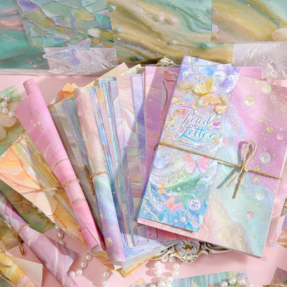 💯🎁 49% OFF-🌺160-sheet pearlescent scrapbook paper