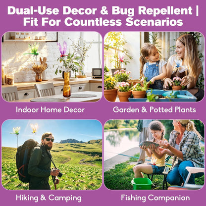 🪰 12-Pack Outdoor Dragonfly Clips – Natural Garden & Camping Decoration