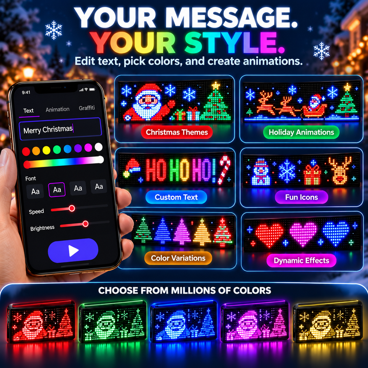 🚗 Smart LED Pixel Car Display – App-Controlled DIY Text & Animations