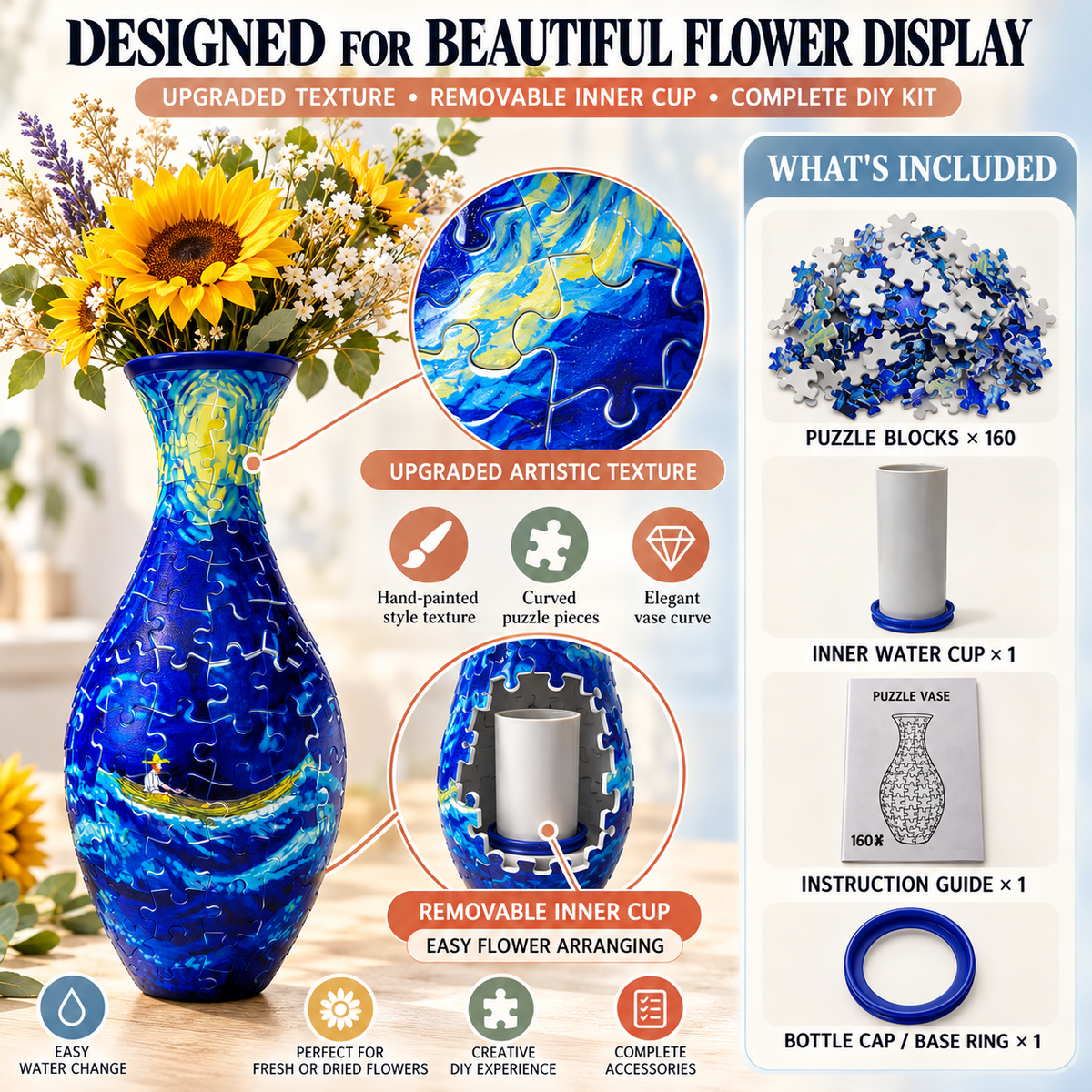 ✨ DIY 3D Puzzle Vase – 11 Artistic Designs for Flowers & Home Décor 🌷