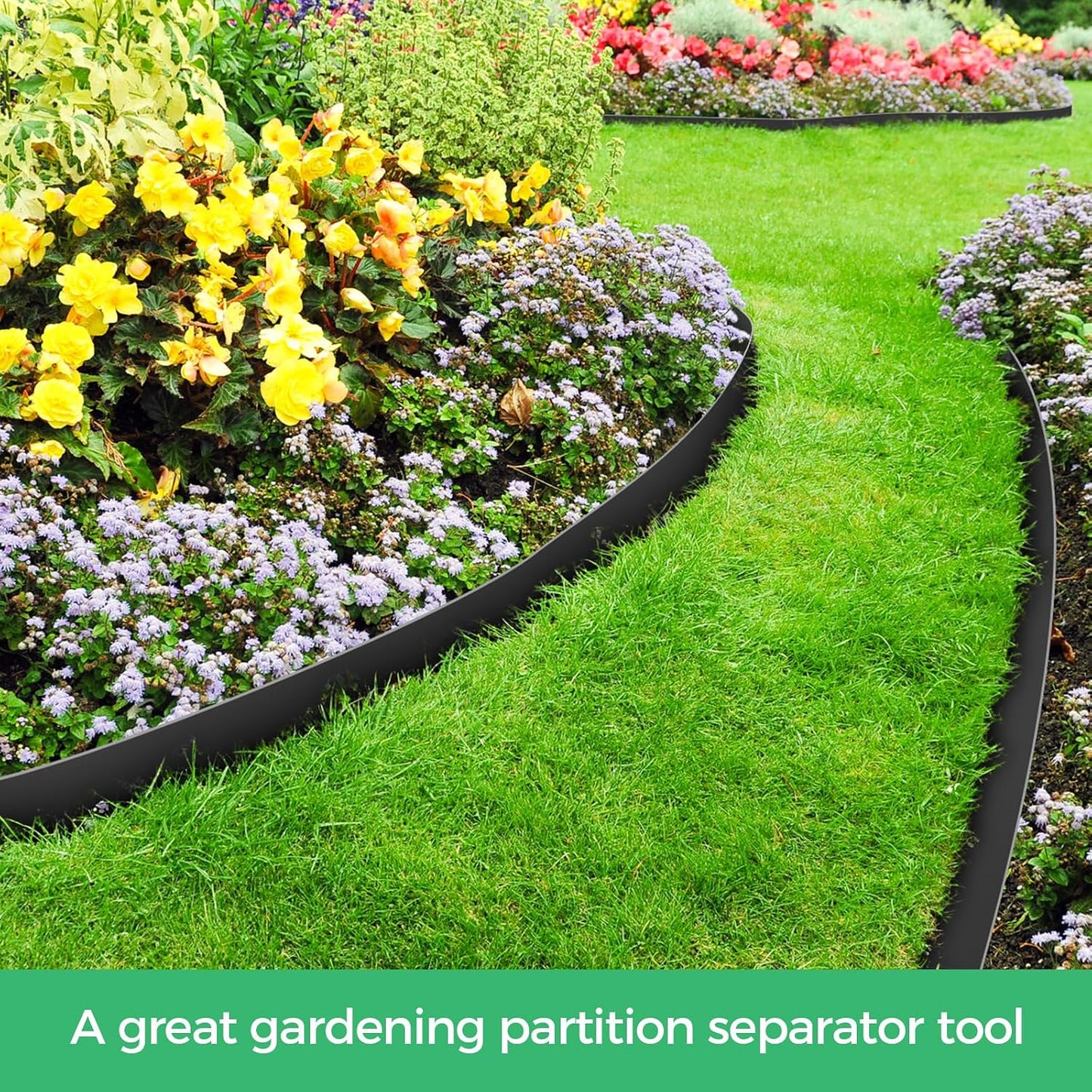 A Must-Have Landscape Edging for Your Garden—2 inches high, 66 feet long, with 100 stakes, no-dig kit