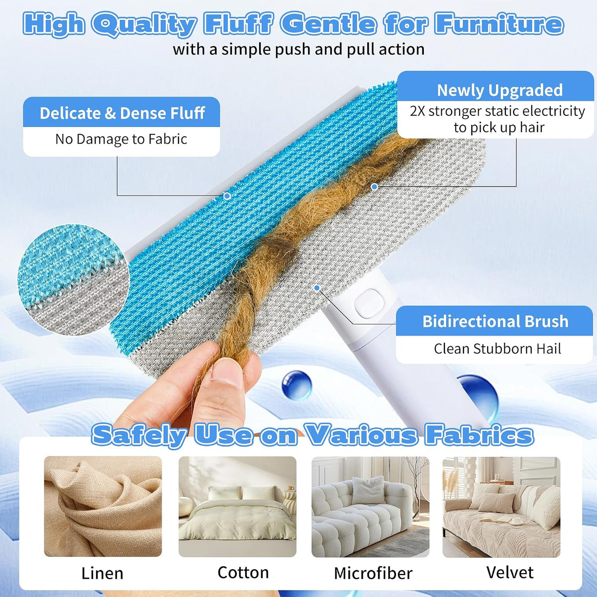 🐾Pet Hair Remover for Furniture – 23.2Inch Reusable Dog