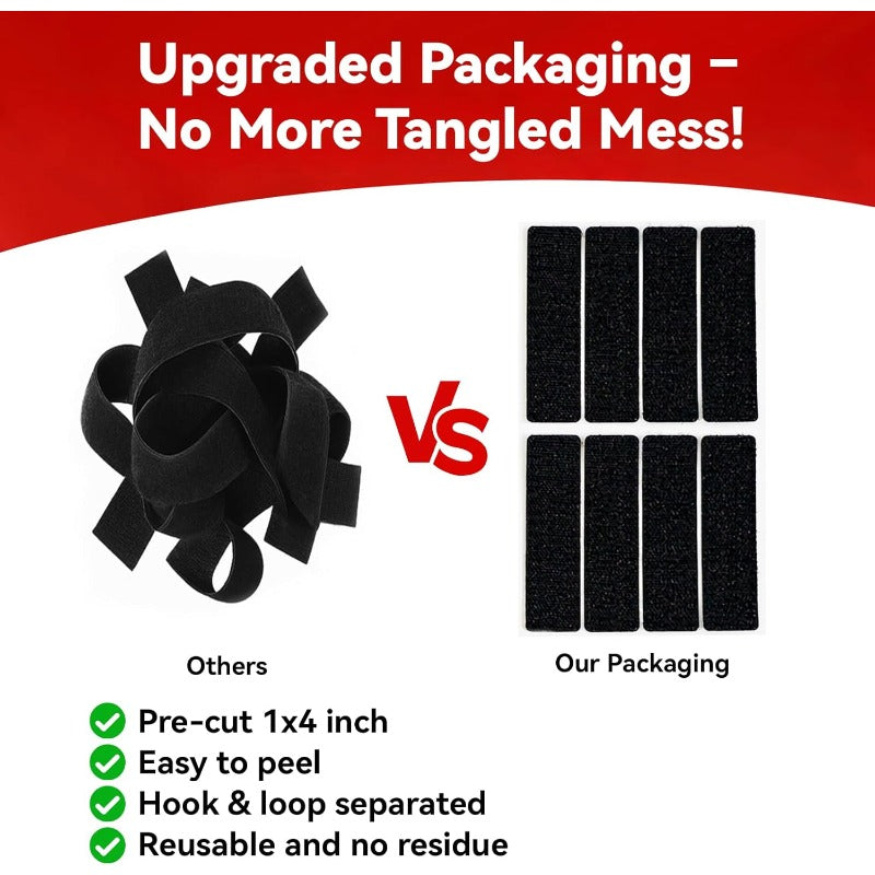 Heavy-Duty Double-Sided Hook & Loop Tape – Cut-to-Fit Tool-Free Mounting Strip
