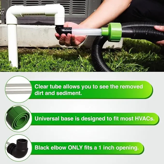 AC Drain Line Cleaner Adapter – Clear-Tube Wet/Dry Vac Attachment