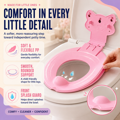 🐻 Flip-Down Toddler Toilet Training Seat – Cleaner, Easier Potty Training