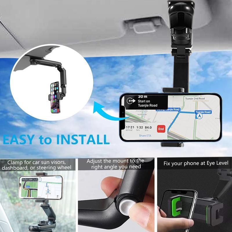 1080° Adjustable Car Sun Visor Phone Holder