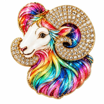♈ Luxury Zodiac Enamel Brooch – Colorful Astrology Lapel Pin for Blazers, Coats & Gifts