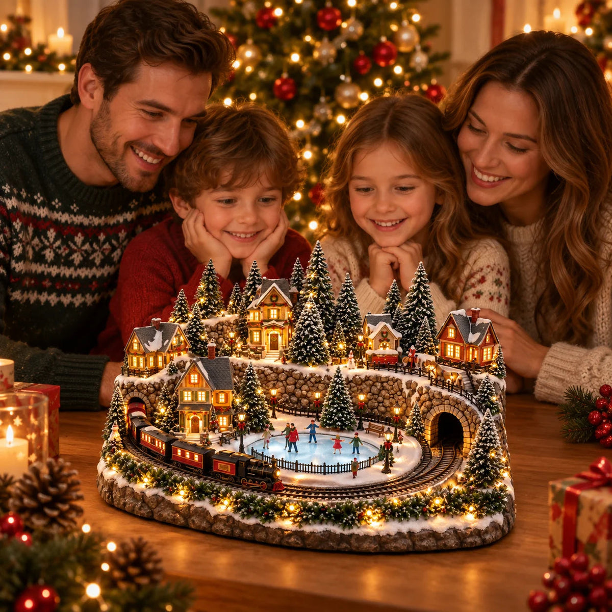 🔥 Lighted & Animated Christmas Village Collection-✨Festive Moving Holiday Display