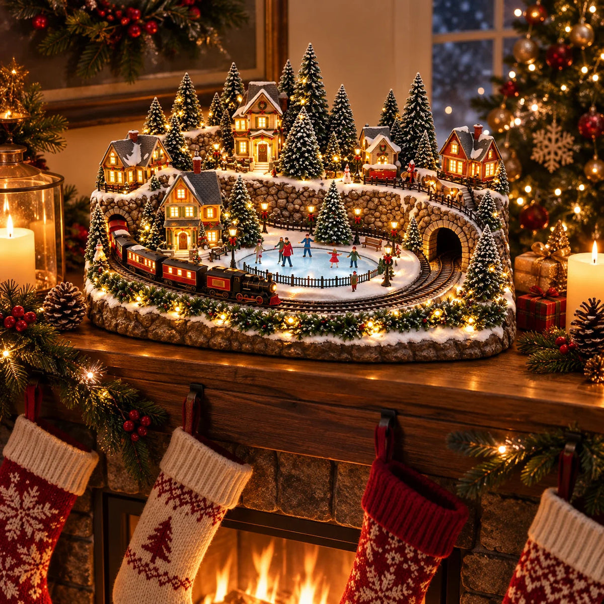 🔥 Lighted & Animated Christmas Village Collection-✨Festive Moving Holiday Display