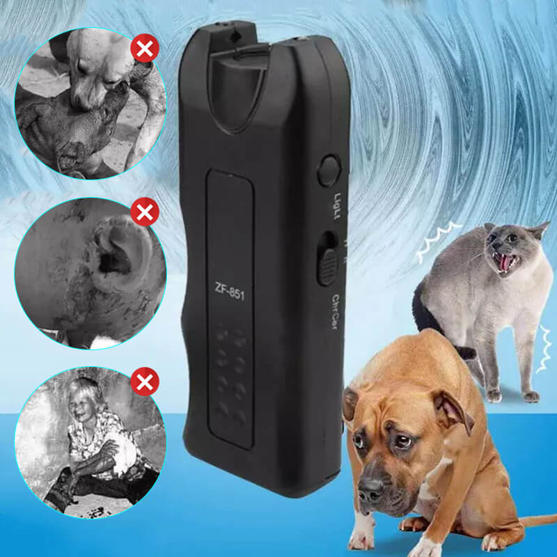 🔥Hot Sale - 49% OFF🔥Portable Ultrasonic Dog Deterrent with LED Flashlight
