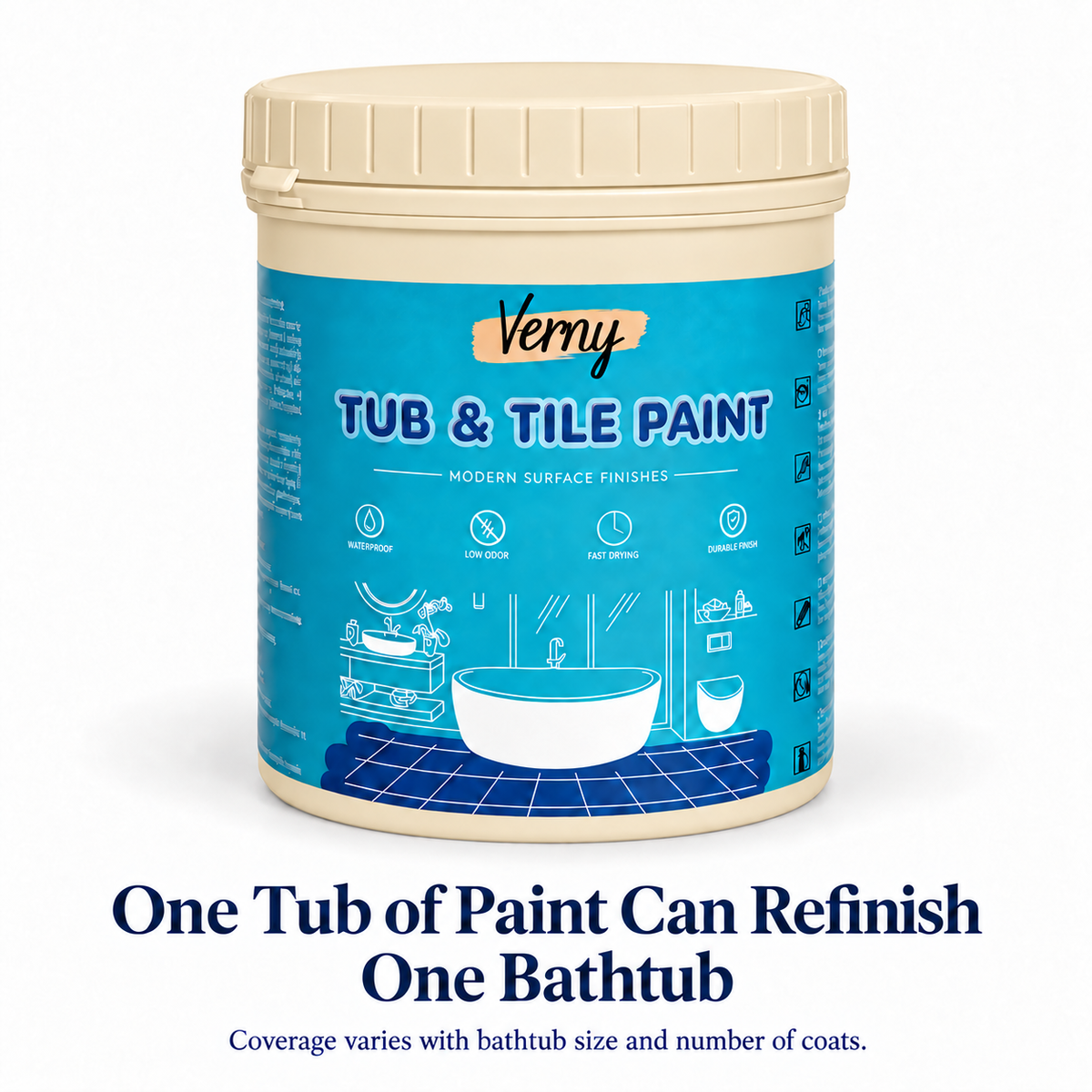 🛁DIY Tub & Tile Refinishing Kit – Eco-Friendly Water-Based White Paint + Tools