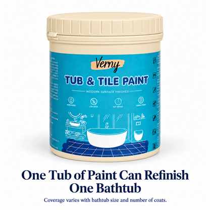 🛁DIY Tub & Tile Refinishing Kit – Eco-Friendly Water-Based White Paint + Tools