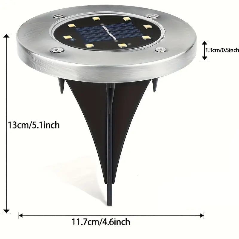 Dimensions of low profile solar ground light