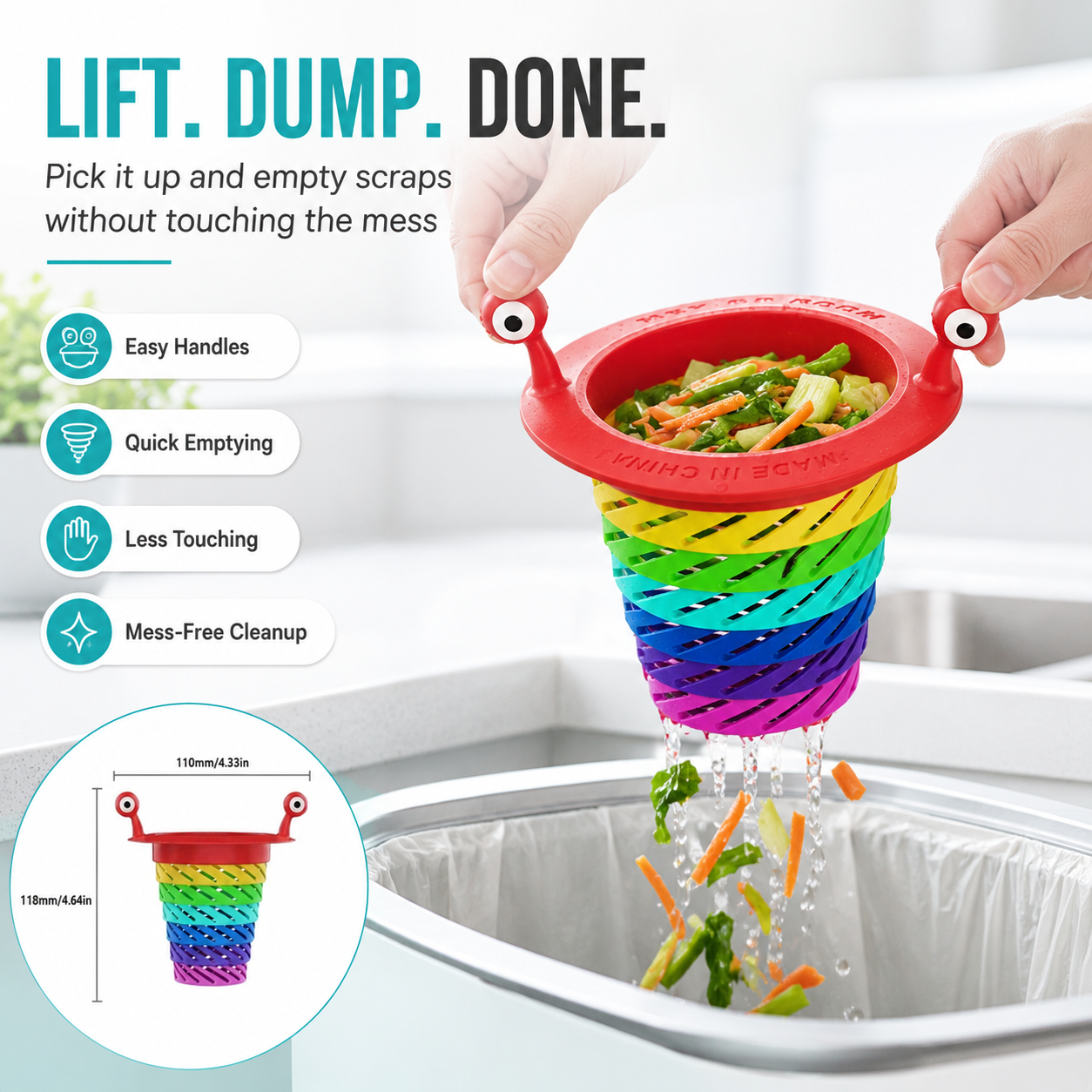 🌈Rainbow Monster Foldable Kitchen Sink Strainer-Catch Them With a Smile