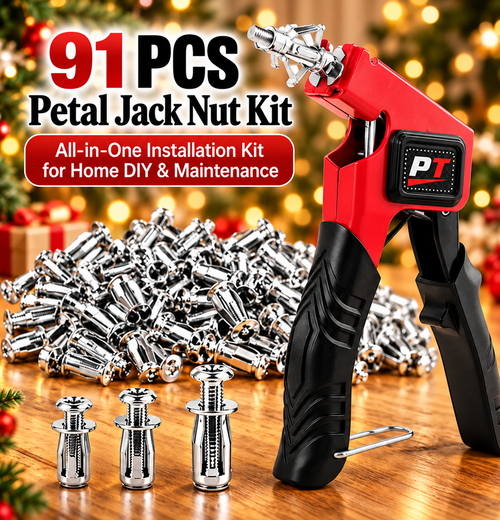 91-Piece Petal Jack Nut Tool Kit – M4/M5/M6 Hollow Wall Metal Anchors with Installation Pliers for Drywall & DIY Repair