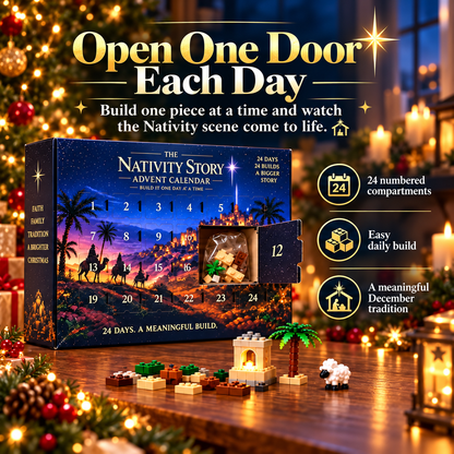 🌟 Nativity Advent Calendar – 24-Day Buildable Christmas Nativity Set 🎄🎁