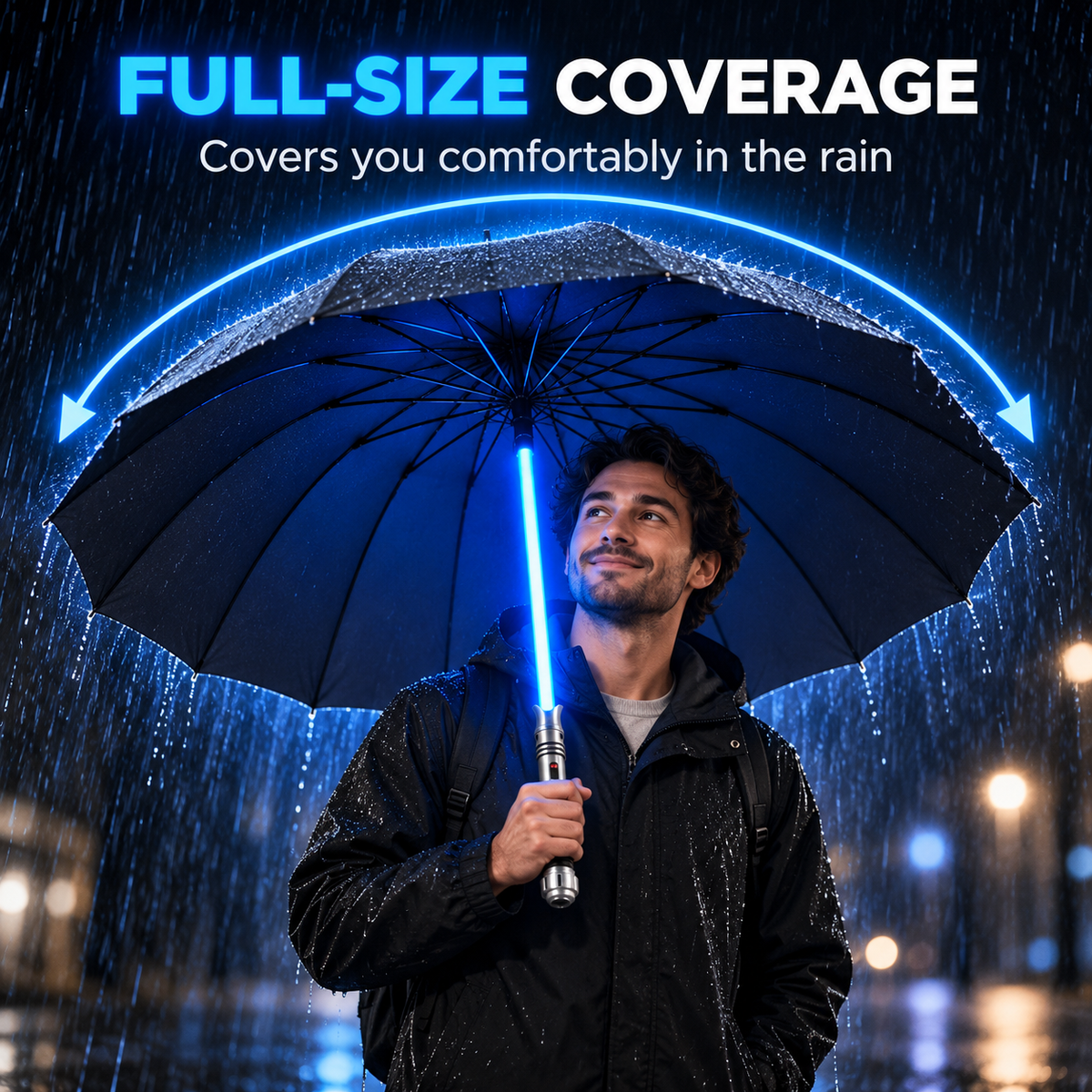 ⚡🌂 Glowing Umbrella – LED Light-Up Sword-Style Umbrella , Futuristic Rain Gear & Unique Gift for Sci-Fi Fans 🎁