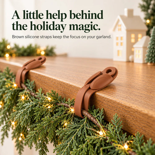 🎄🌿 No-Drill Christmas Garland Hangers ✨🏡 | Flexible Silicone Hooks for Mantels & Staircases