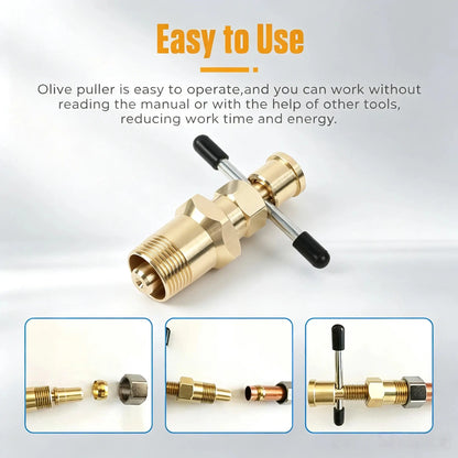 RDS SCM Compression Sleeve Puller Tool for 1/2" & 3/4" Brass Pipes, Rust-Resistant Ferrule Remover