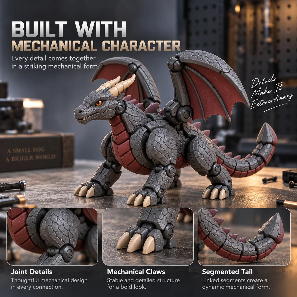 🐉 Guardian Dragon Egg — Transforming Dragon Figure with Sculpted Details