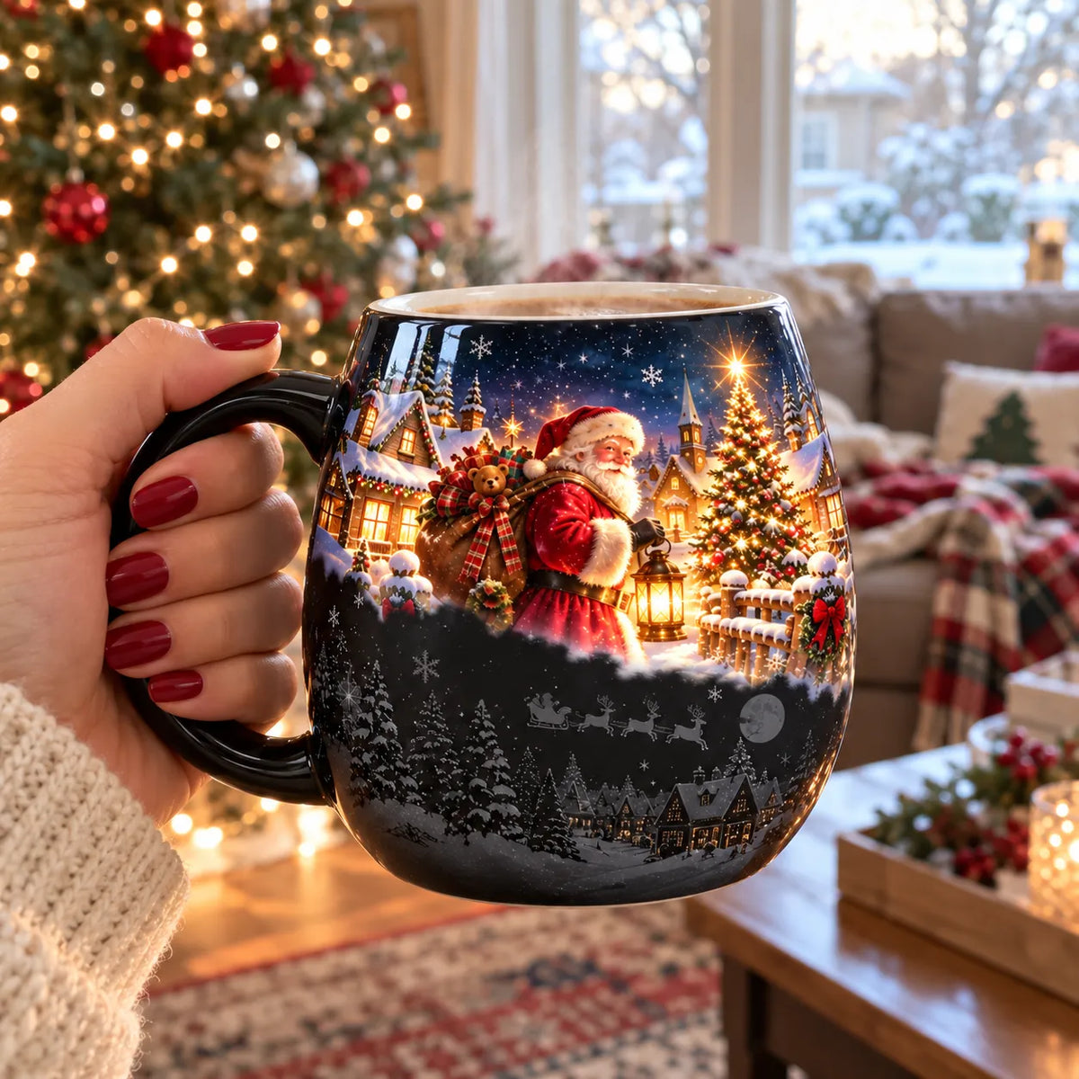 🎅🏻🎁Christmas Magic Color-Changing Mug – Heat Reveal Holiday Gift