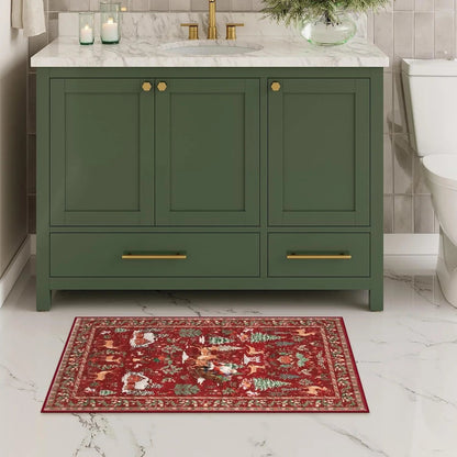 🎄✨ Washable Christmas Runner Rug – Soft Non-Slip Holiday Floor Mat for Kitchen & Hallway 🎅