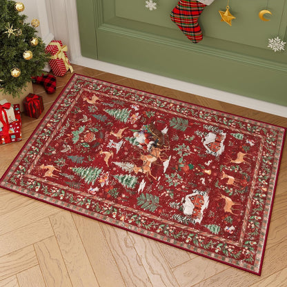 🎄✨ Washable Christmas Runner Rug – Soft Non-Slip Holiday Floor Mat for Kitchen & Hallway 🎅